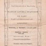 Mārtiņa Lutera draudzes 40. gadu pastāvēšanas svētku programma, 1938. g.